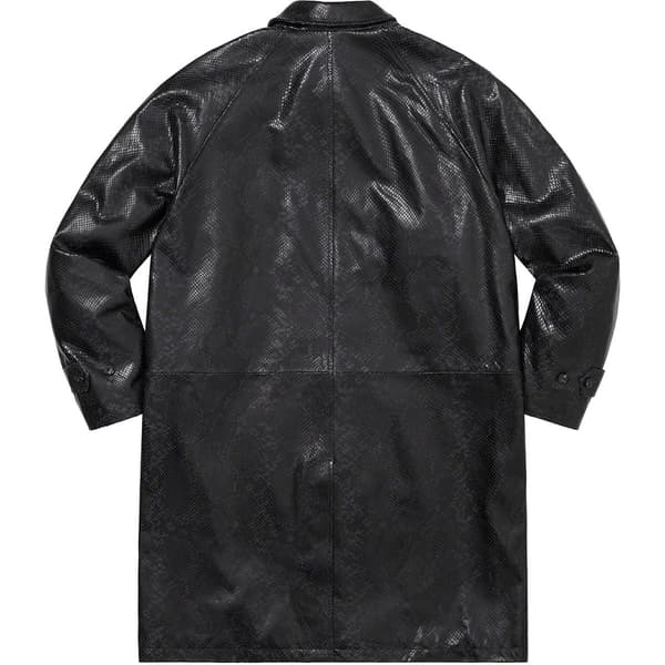 Supreme Leather Snake Trench Coat - Black (front)