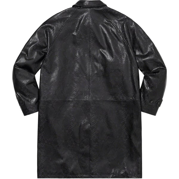 Supreme Leather Snake Trench Coat - Black (front)