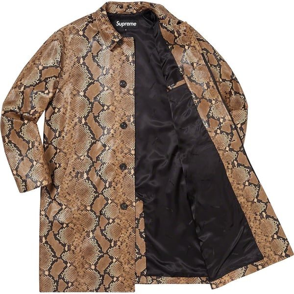 Supreme Leather Snake Trench Coat - Brown (front)