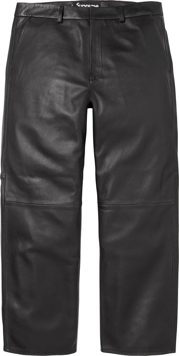 Supreme Leather Trouser - Black (front)
