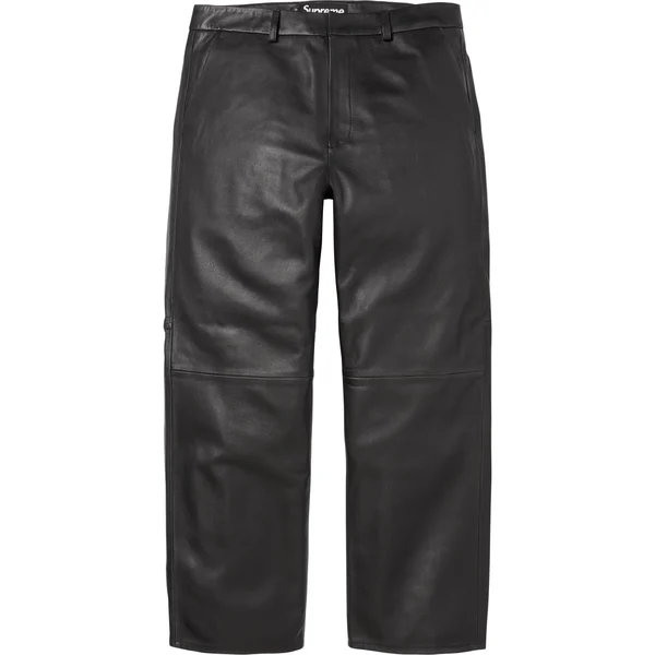 Supreme Leather Trouser - Black (front)