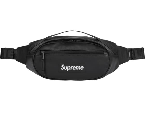 Supreme Leather Waist Bag - Black (front)