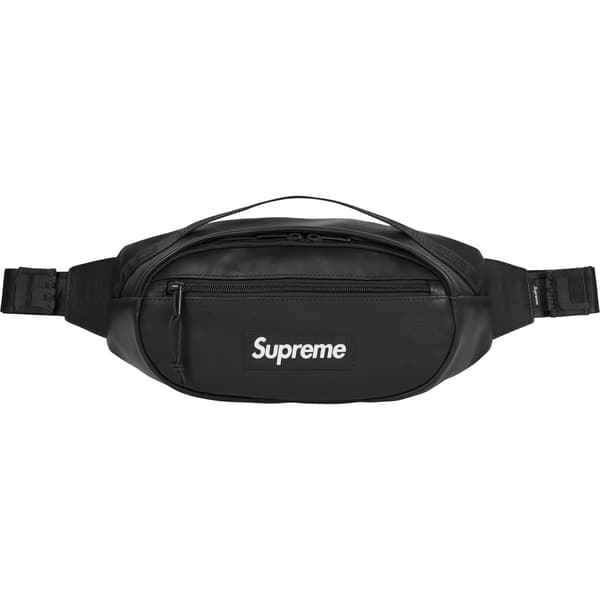 Supreme Leather Waist Bag - Black (front)