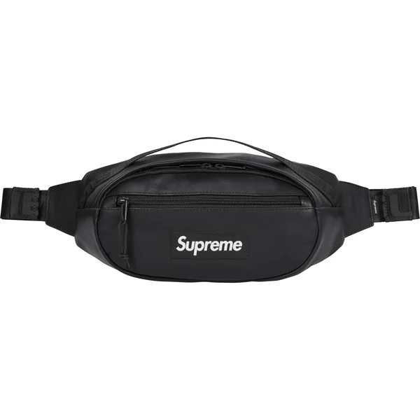 Supreme Leather Waist Bag - Black (front)