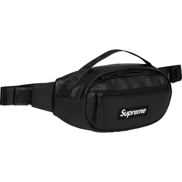 Supreme Leather Waist Bag - Black (front)