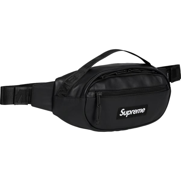 Supreme Leather Waist Bag - Black (front)