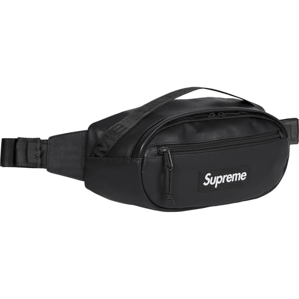 Supreme Leather Waist Bag - Black (front)