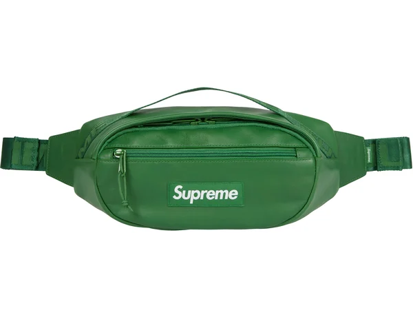 Supreme Leather Waist Bag - Green (front)