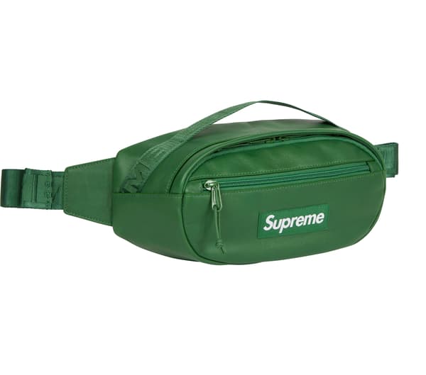 Supreme Leather Waist Bag - Green (front)