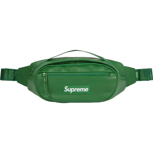 Supreme Leather Waist Bag - Green (front)
