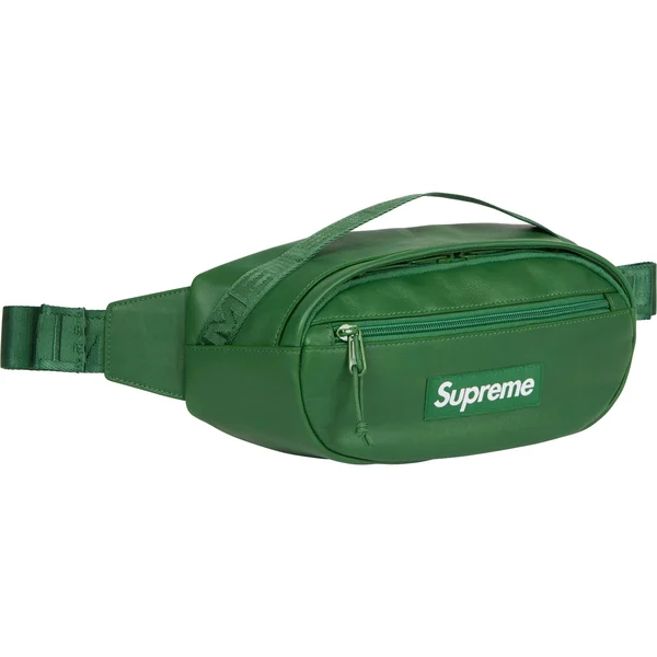 Supreme Leather Waist Bag - Green (front)