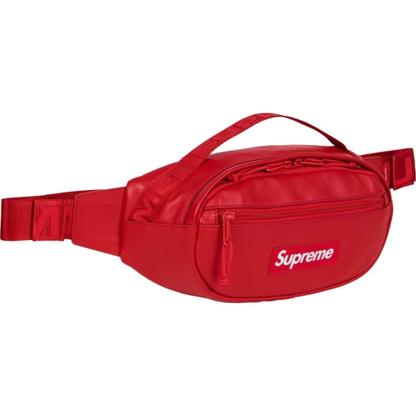 Supreme Leather Waist Bag - Red (front)