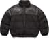 Supreme Leather Yoke Puffer Jacket - Black (front)