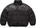 Supreme Leather Yoke Puffer Jacket - Black (front)