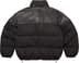 Supreme Leather Yoke Puffer Jacket - Black (front)