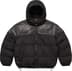 Supreme Leather Yoke Puffer Jacket - Black (front)