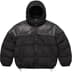 Supreme Leather Yoke Puffer Jacket - Black (front)
