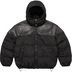 Supreme Leather Yoke Puffer Jacket - Black (front)