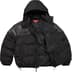 Supreme Leather Yoke Puffer Jacket - Black (front)