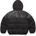 Supreme Leather Yoke Puffer Jacket - Black (front)
