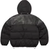 Supreme Leather Yoke Puffer Jacket - Black (front)