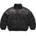 Supreme Leather Yoke Puffer Jacket - Black (front)