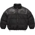 Supreme Leather Yoke Puffer Jacket - Black (front)