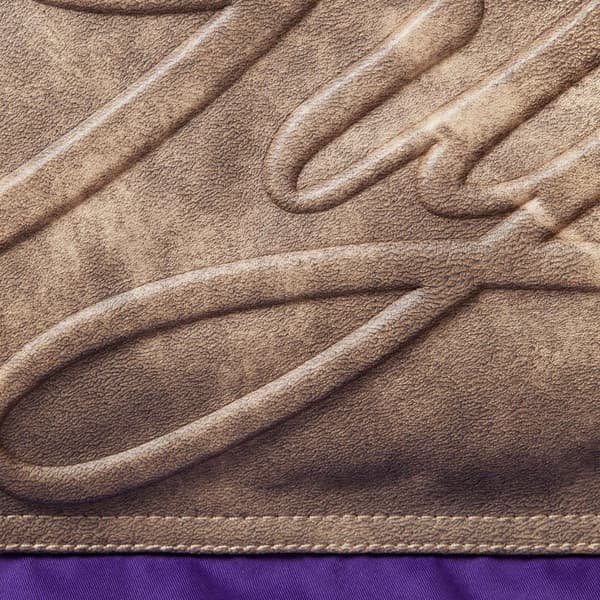 Supreme Leather Yoke Puffer Jacket - Purple (front)