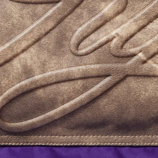 Supreme Leather Yoke Puffer Jacket - Purple (front)