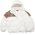 Supreme Leather Yoke Puffer Jacket - White (front)