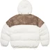 Supreme Leather Yoke Puffer Jacket - White (front)