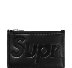 Supreme Leather Zip Card Holder Black