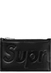 Supreme Leather Zip Card Holder - Black (front)