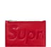 Supreme Leather Zip Card Holder - Red (front)
