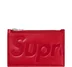 Supreme Leather Zip Card Holder - Red (front)