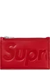 Supreme Leather Zip Card Holder - Red (front)