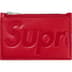 Supreme Leather Zip Card Holder - Red (front)