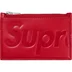 Supreme Leather Zip Card Holder - Red (front)