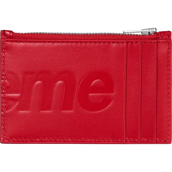 Supreme Leather Zip Card Holder - Red (front)