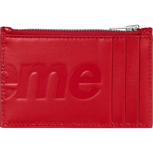 Supreme Leather Zip Card Holder - Red (front)