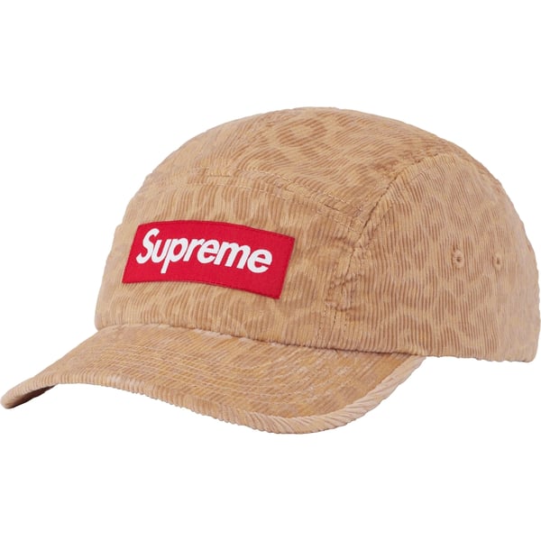 Supreme Leopard Corduroy Camp Cap - Beige (front)