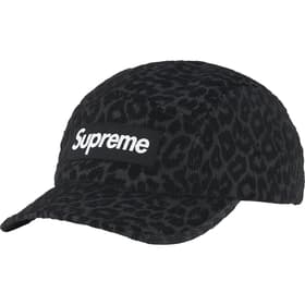 Supreme Leopard Corduroy Camp Cap Black