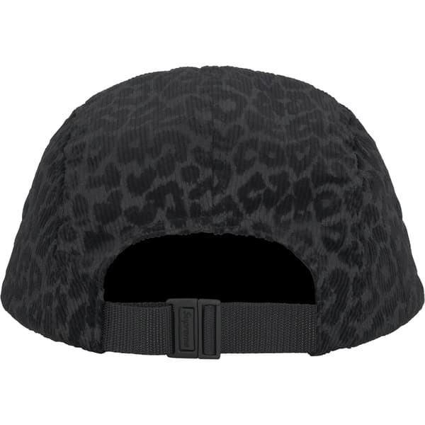 Supreme Leopard Corduroy Camp Cap - Black (front)