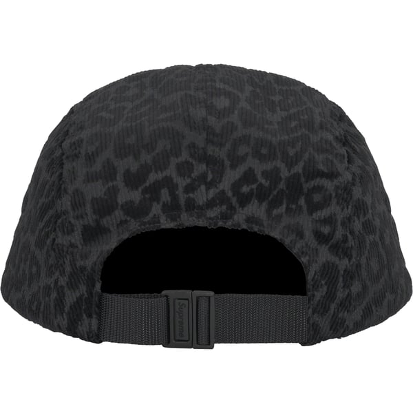 Supreme Leopard Corduroy Camp Cap - Black (front)