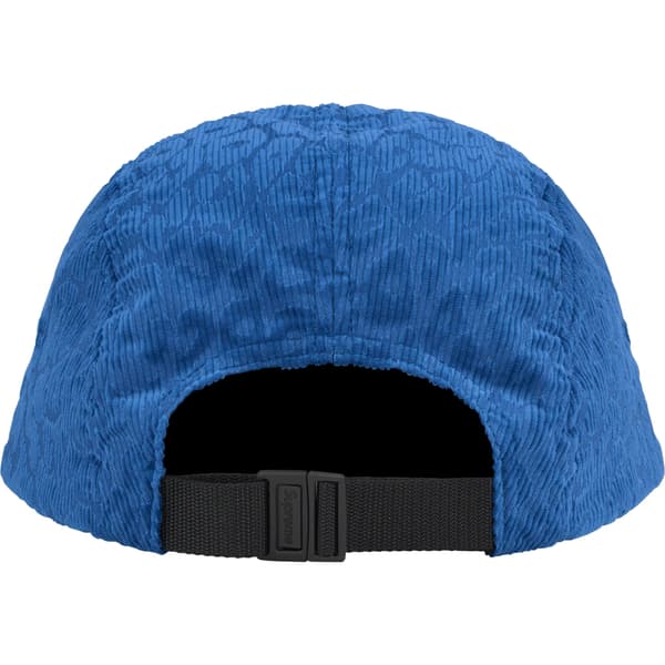 Supreme Leopard Corduroy Camp Cap - Blue (front)