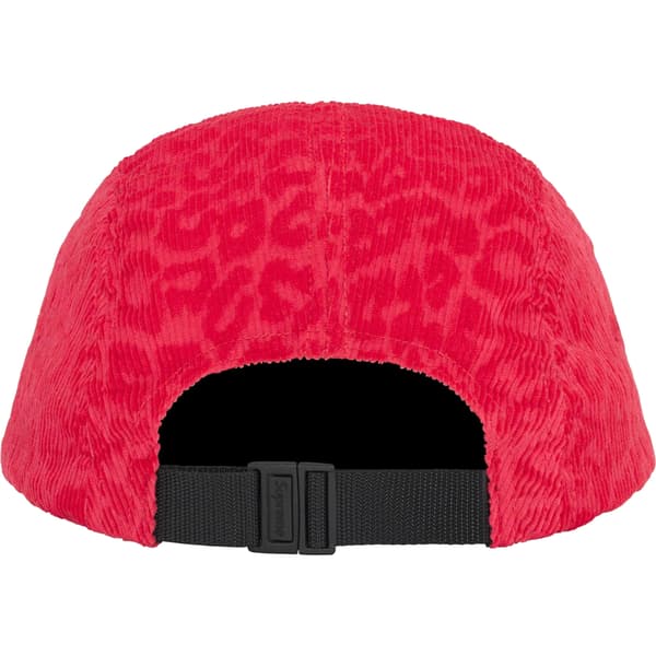 Supreme Leopard Corduroy Camp Cap - Red (front)