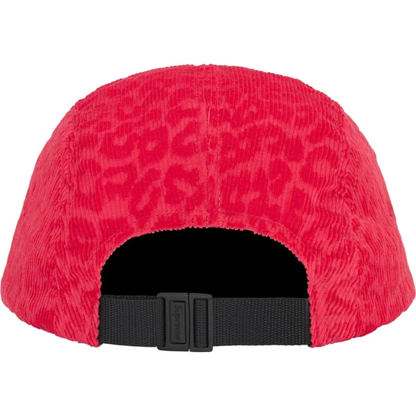 Supreme Leopard Corduroy Camp Cap - Red (front)