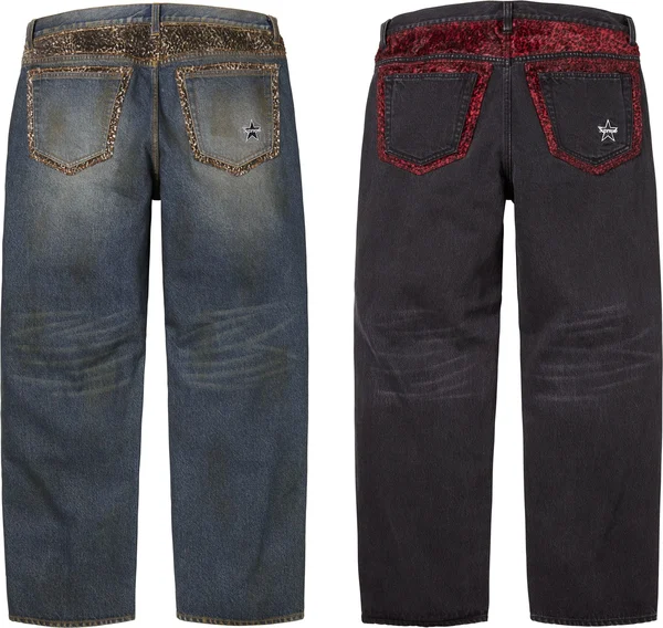 Supreme Leopard Faux Fur Loose Fit Jean - Group Shots (front)