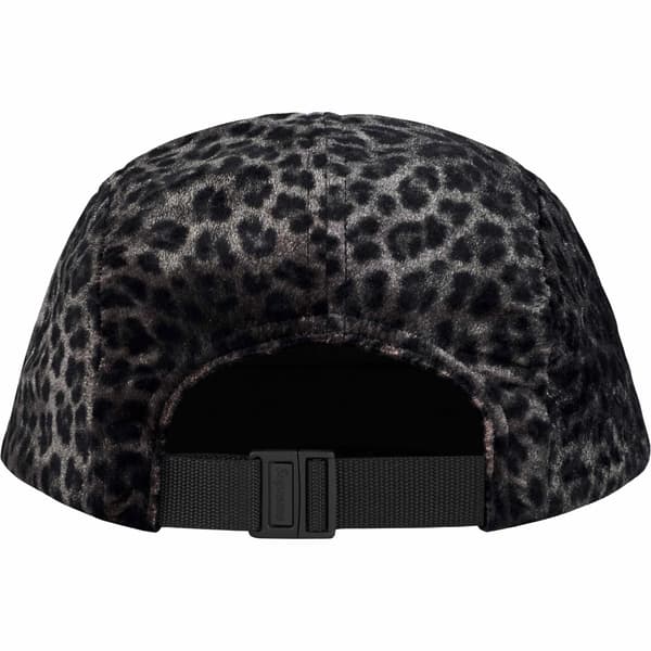 Supreme Leopard Velvet Camp Cap - Black (front)