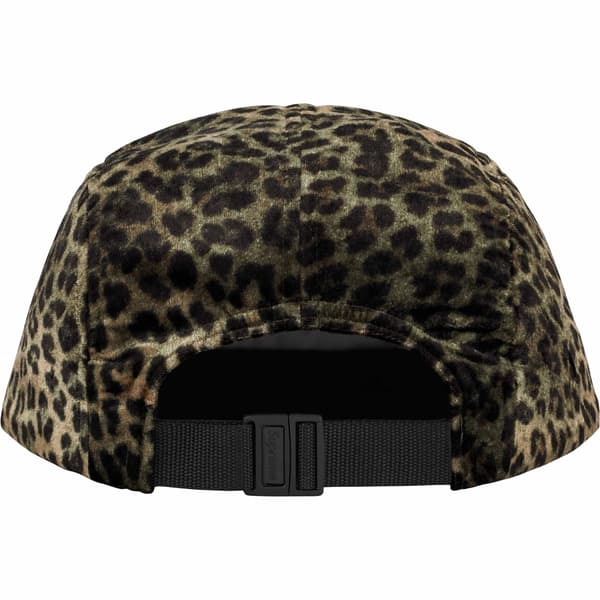 Supreme Leopard Velvet Camp Cap - Olive (front)